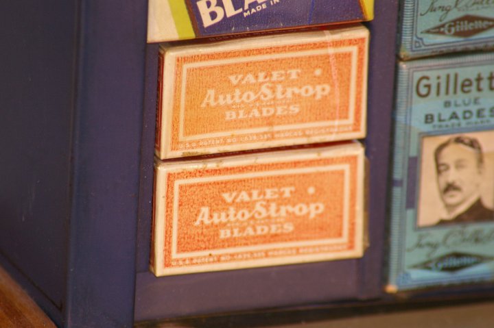 Store Display with Gillette, Valet and Probak Blades, ca 1930