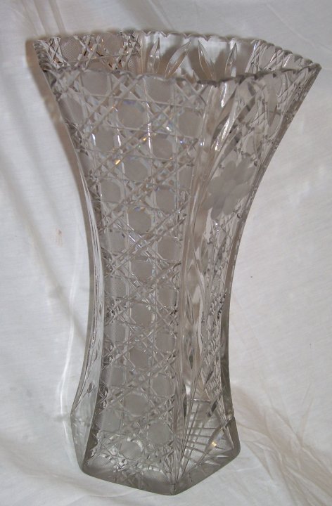 American Brilliant Period (ABP) Cut Glass Vase from about 1900