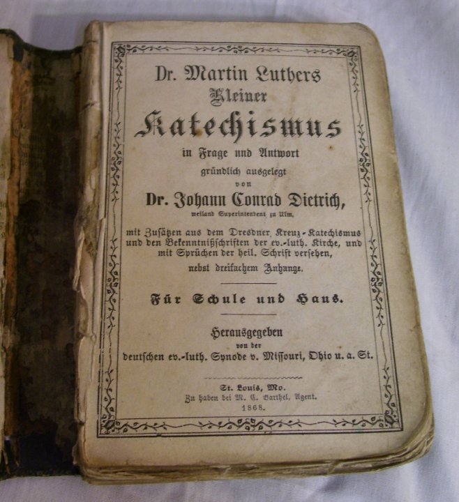 Antique Book - Dr Martin Luther's Smaller Catechism from 1868