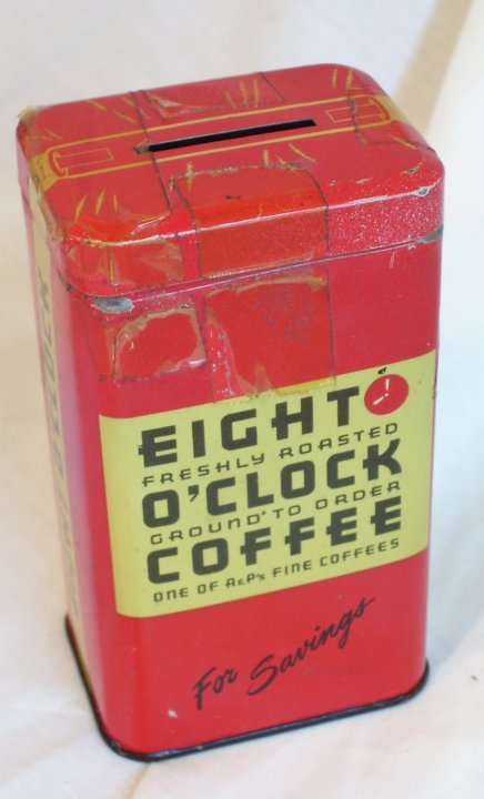 A&P 8 O'Clock Coffee Savings Bank from 1950s