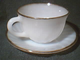 Anchor Hocking Fire King Cup and Saucer about 1960