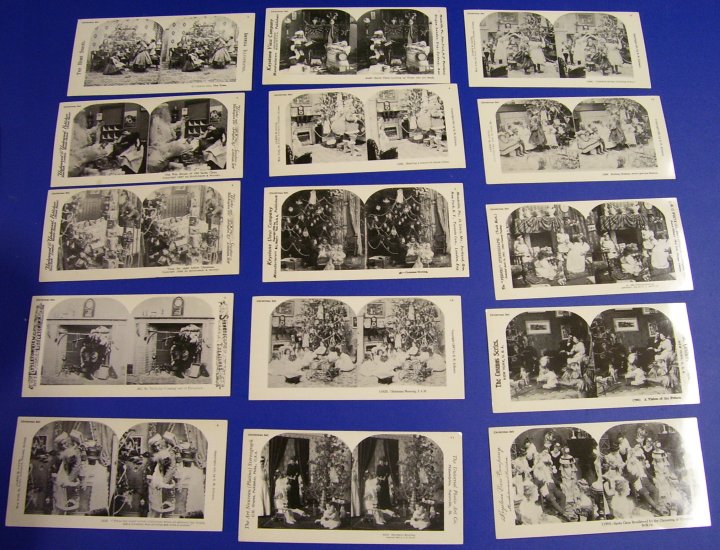Reprint Stereographs Set of 15 Stereo Views, Christmas, 1978