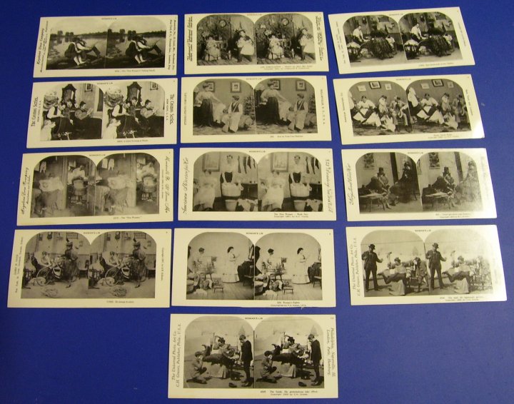 Reprint Stereographs Set of 13 Stereo Views, Woman's Lib, 1978