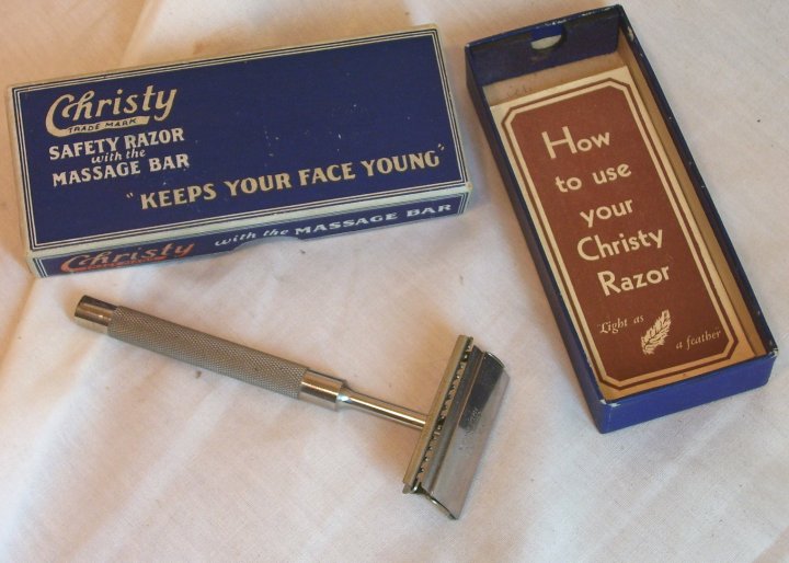 Christy Safety Razor with Box and Instructions from 1924