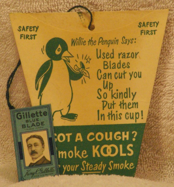 Kool Willie Penguin Advertising Razor Blade Bank, late 1940s