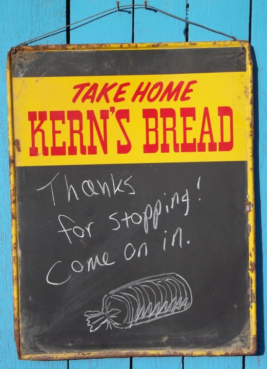 Kern's Bread Chaulk Menu Board Metal Sign, perhaps from 1920's