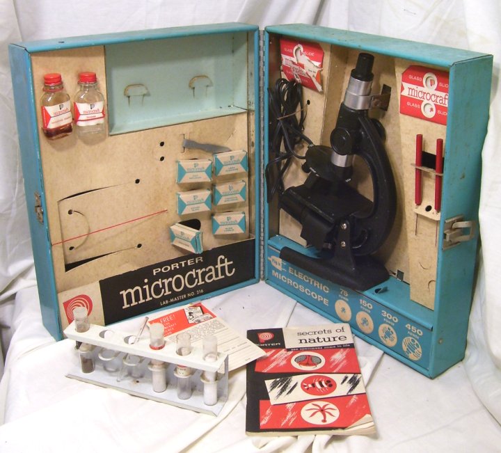Porter Science Microcraft Microscope Set from 1957