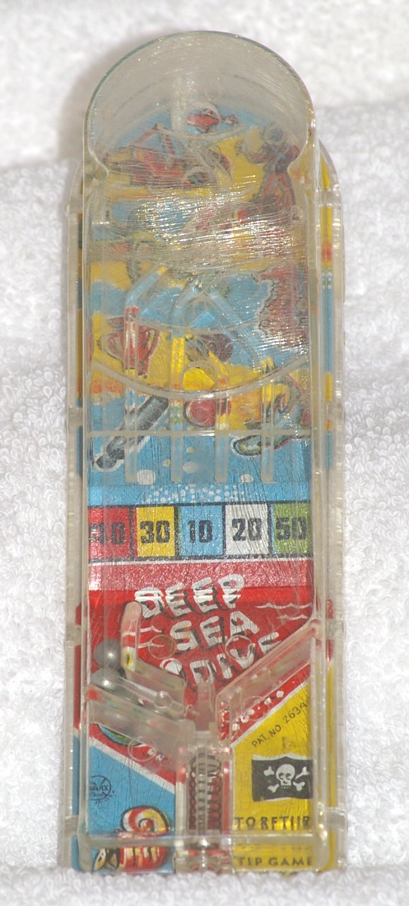 Marx Deep Sea Dive Pocket Bagatelle Pinball Game ca 1953 - Click Image to Close