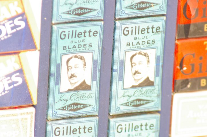 Store Display with Gillette, Valet and Probak Blades, ca 1930