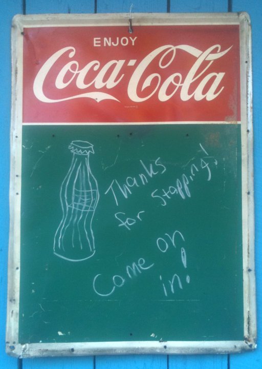 Coca Cola Chalk Menu Board Metal Sign, from 1960's