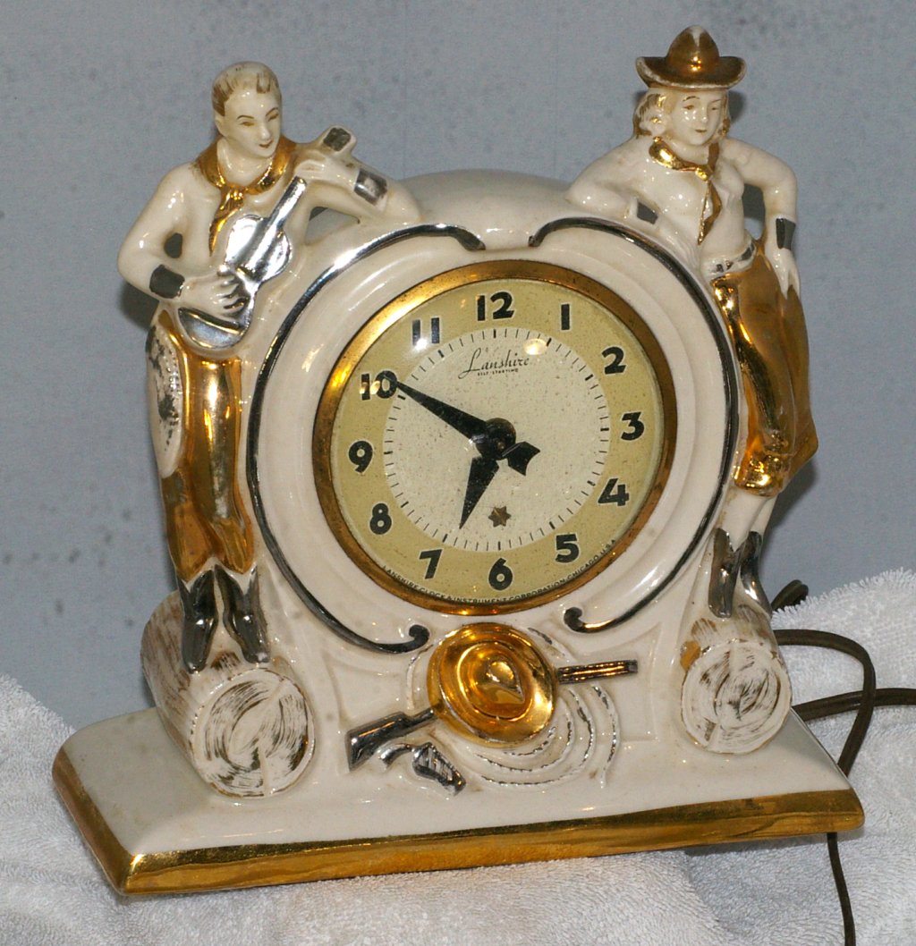 Singing Cowboy Lanshire Electric Clock from 1950s