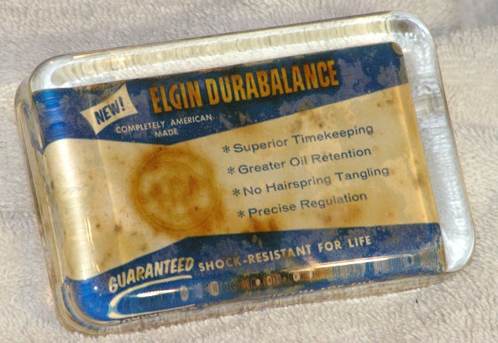 Elgin Watch Advertising Glass Paperweight about 1958