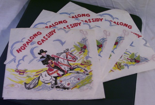 Hopalong Cassidy Party Napkins from about 1955 - Click Image to Close