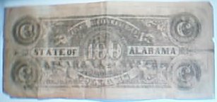 100 dollar Alabama Confederate bill. Reproduction