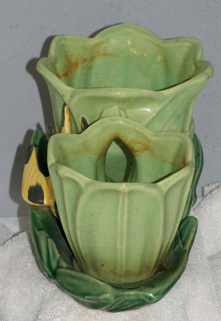 McCoy Swallow and Tulips Flower Pot from 1940s
