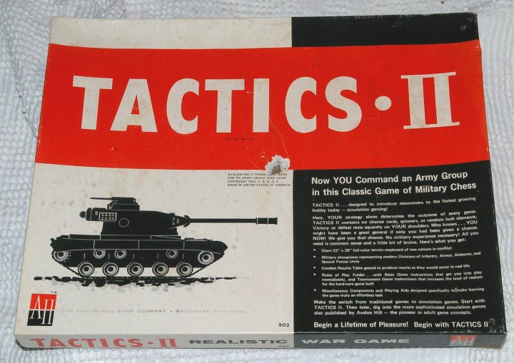 Avalon Hill Tactics II Wargame from 1973, Unpunched