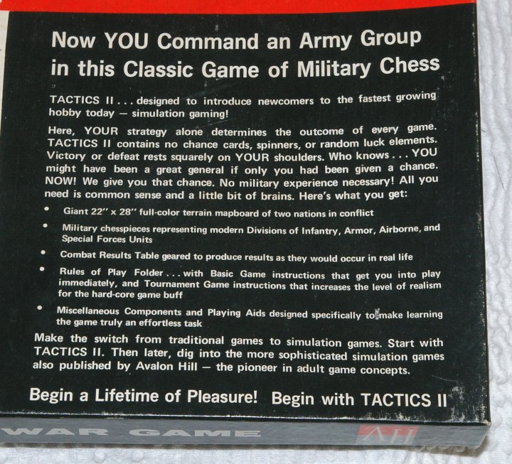 Avalon Hill Tactics II Wargame from 1973, Unpunched - Click Image to Close