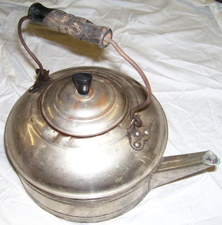 Nickel Plated Copper Tea Kettle by Rome, about 1920