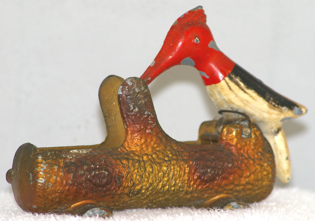 Metal Woodpecker Toothpick Holder, 1950 - Click Image to Close