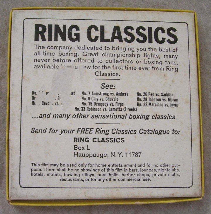 Ring Classics Super 8 Movie, Muhammad Ali vs Sonny Liston, 1964 - Click Image to Close