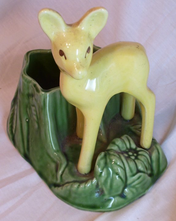 Shawnee "Bambi" Deer Planter from 1940s or 1950s - Click Image to Close