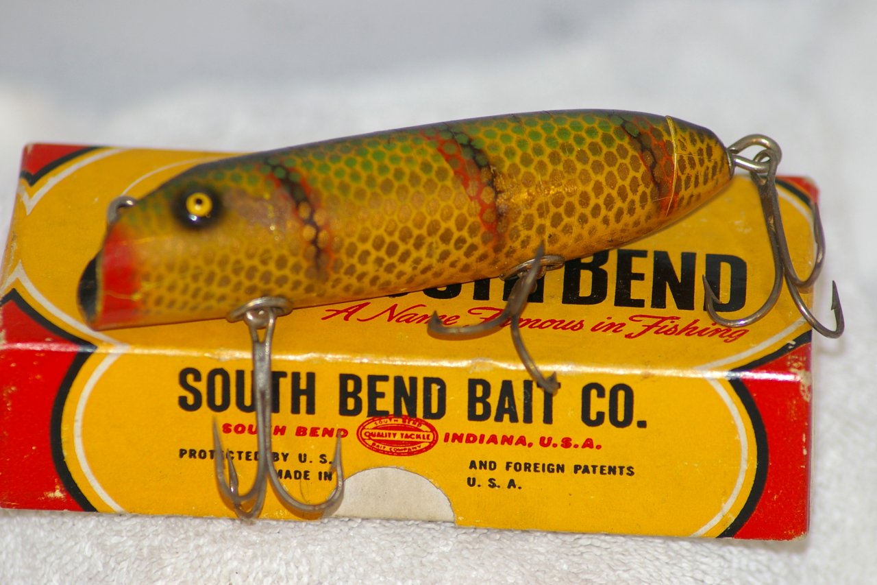 South Bend Bass-Oreno Lure, No. 973 YP, 1922-1953 - Click Image to Close