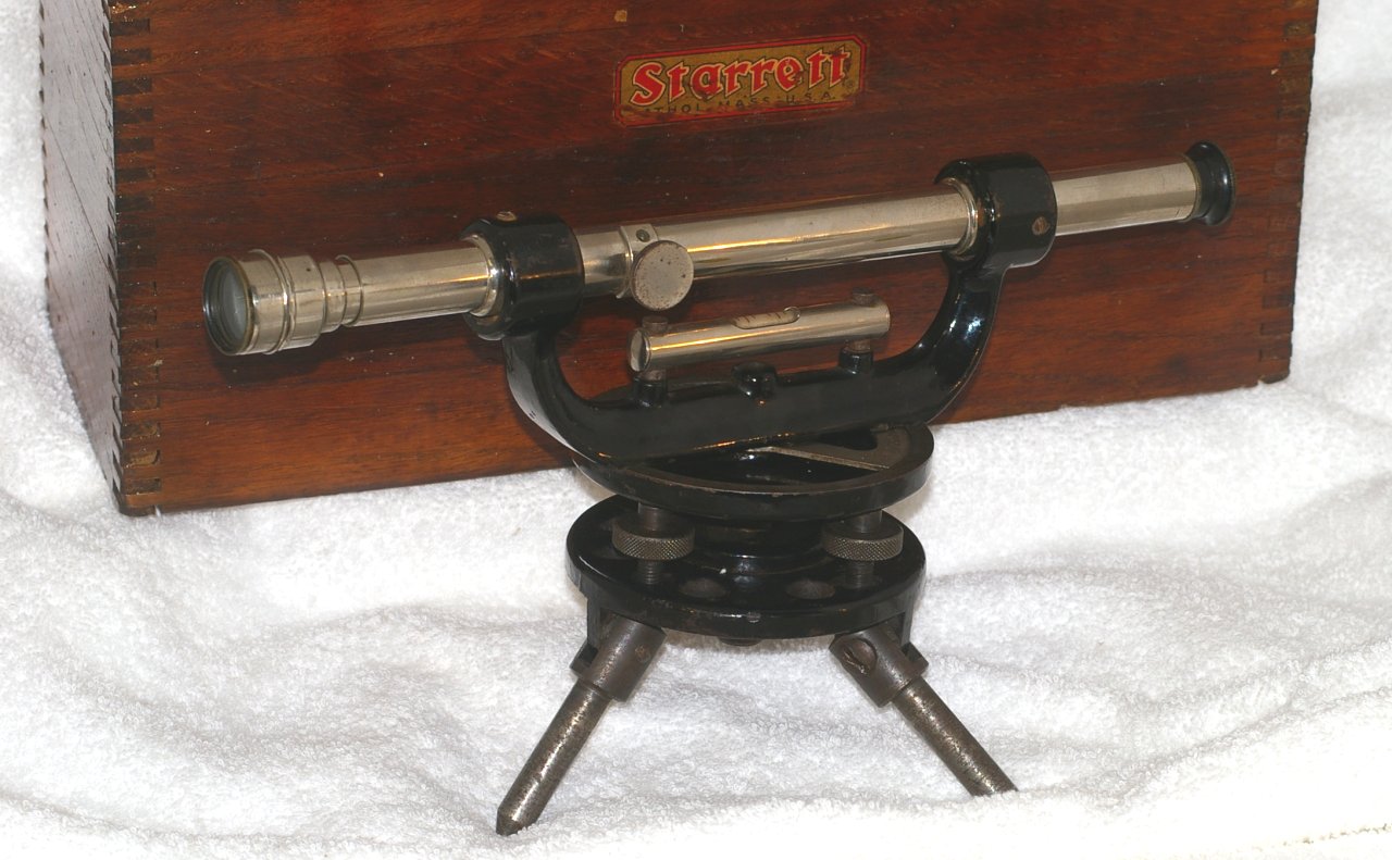 Starrett Surveyors Transit or Theodolite in case from 1938 - Click Image to Close
