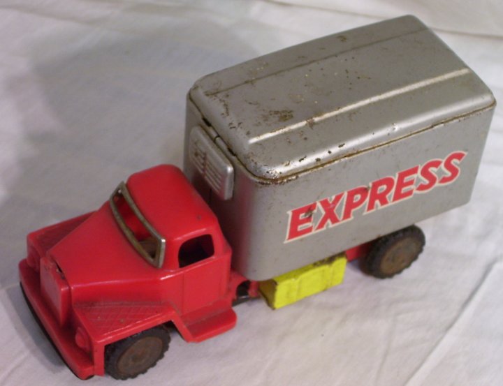 Express Truck, tin and plastic toy from Japan, about 1960