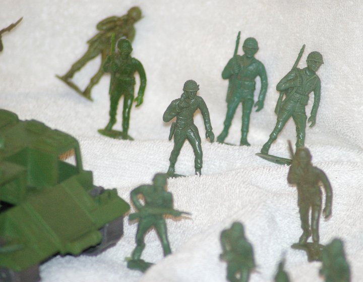 MPC Plastic Army Men with Armored Personnel Carrier from 1960s