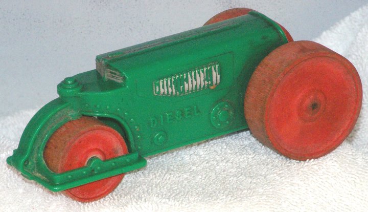 Hubley Kiddie Toy Diesel Road Roller from 1940s or 1950s