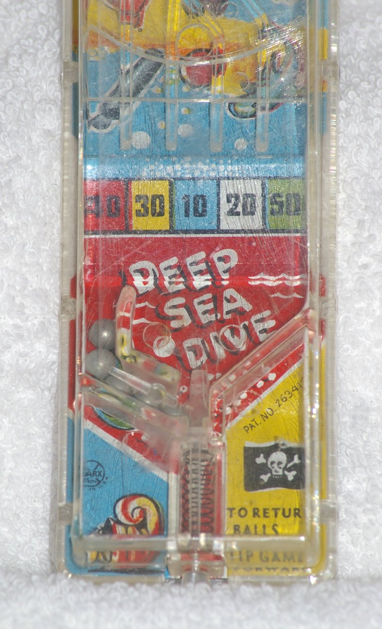 Marx Deep Sea Dive Pocket Bagatelle Pinball Game ca 1953