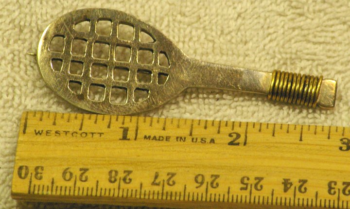 Vintage Tennis Racket Silver Brooch Pin from 1970s, or 1950s?